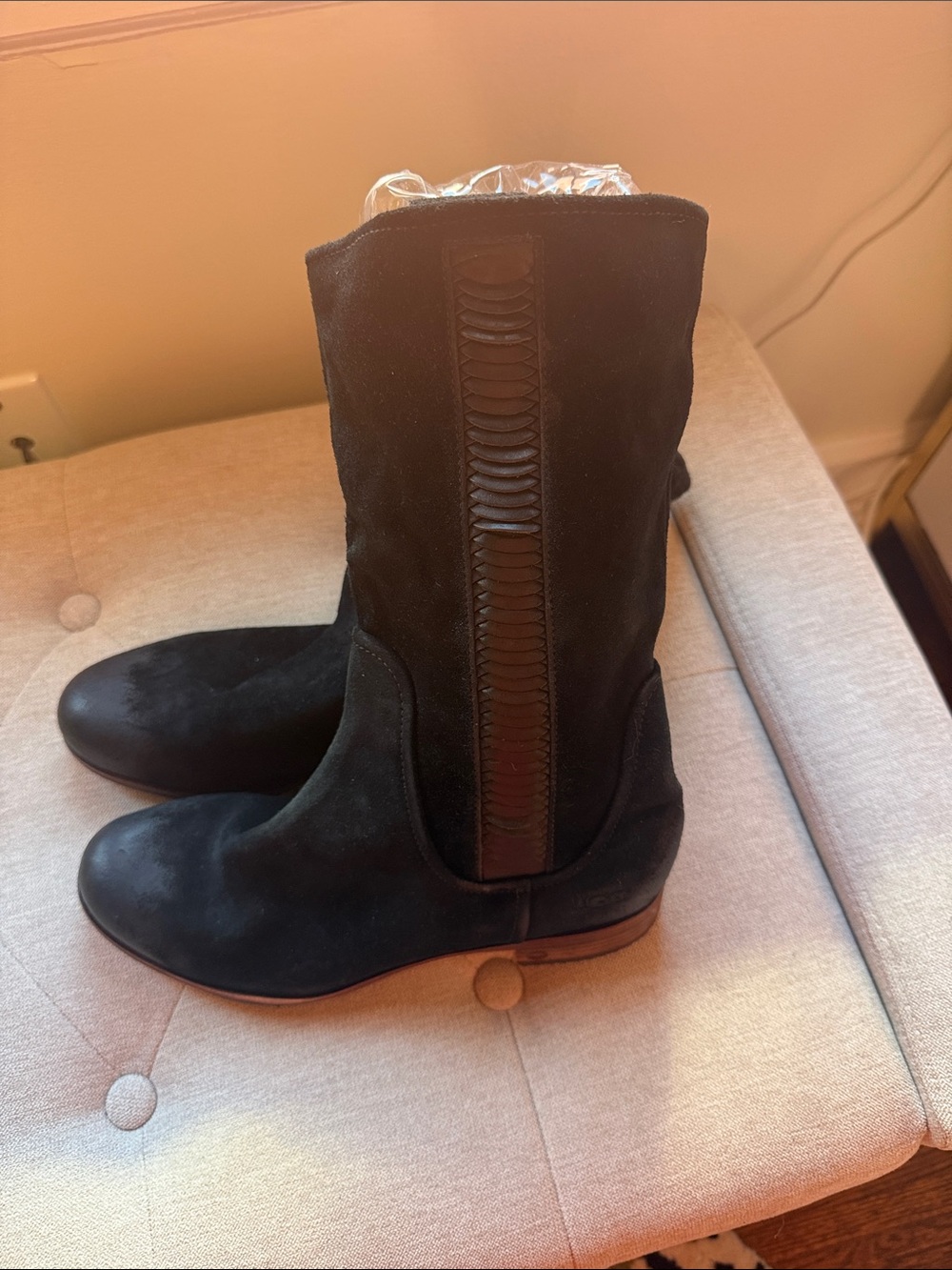 UGG Black Suede Mid-Calf Boots